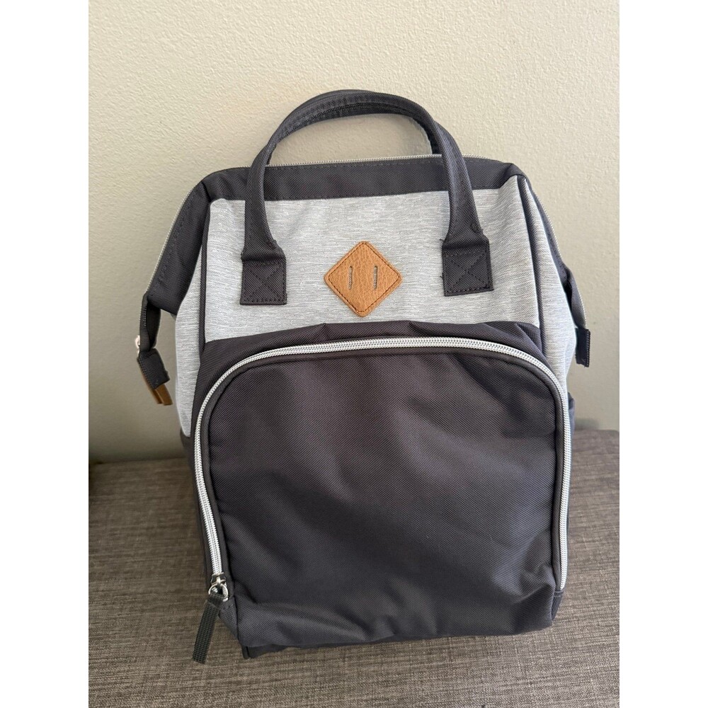 Baby Boom  Gray Backpack /Diaper Bag w/ Adjustable Shoulder Straps & 8 pockets